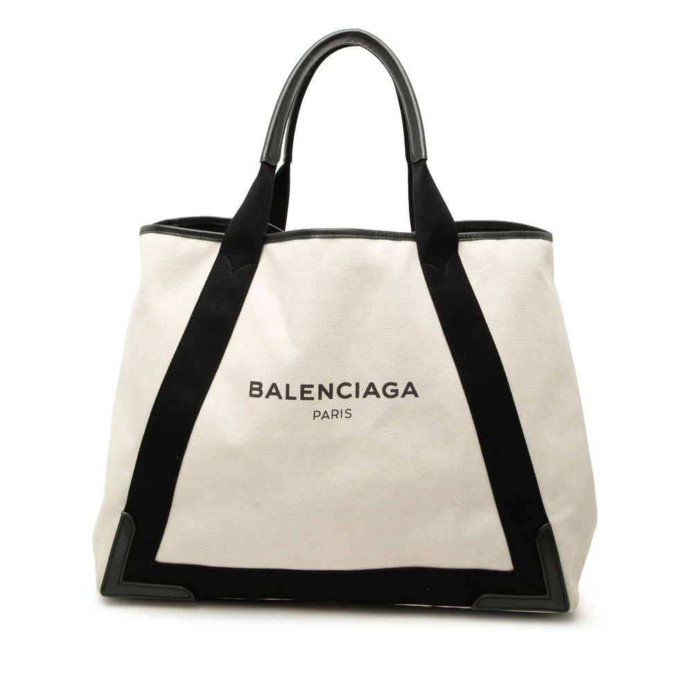 Pre-Loved Balenciaga Canvas Navy Cabas Tote M